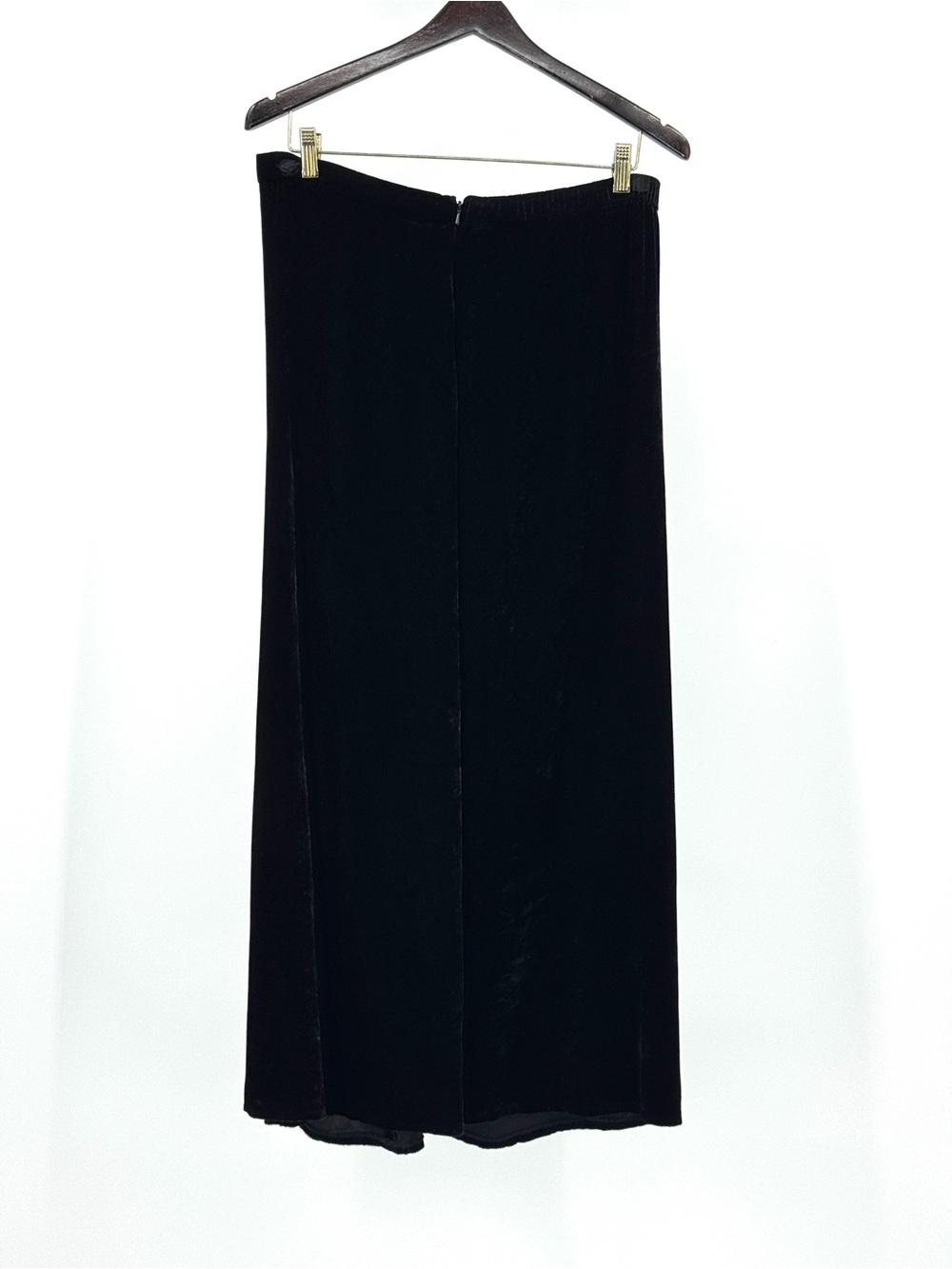Eileen Fisher Classic Black Velvet Maxi Skirt